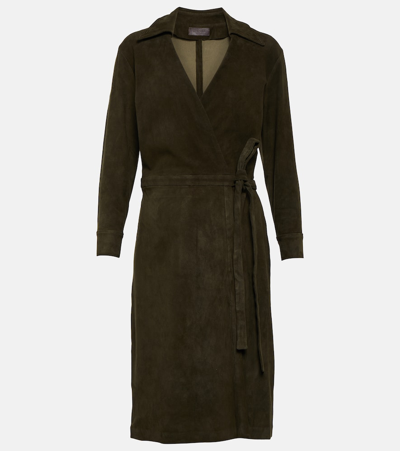 Stouls Ross Suede Midi Dress In Brown
