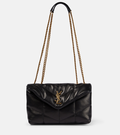 Saint Laurent Puffer Toy Quilted Shoulder Bag In Black