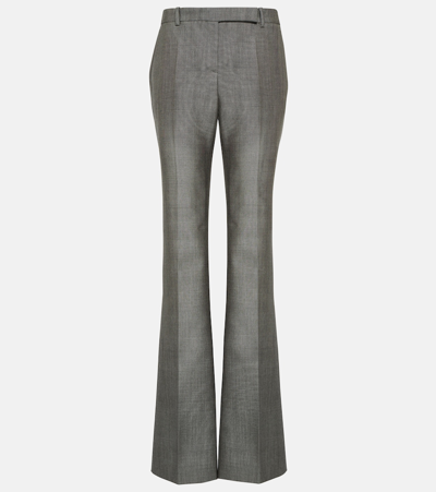 Alexander Mcqueen Low-rise Wool-blend Straight Trousers In Grey
