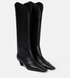 Khaite Dallas 45 Leather Knee-high Boots In Black
