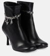 JW ANDERSON EMBELLISHED LEATHER ANKLE BOOTS