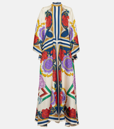 La Doublej Silk Magnifico Maxi Dress In Multicoloured