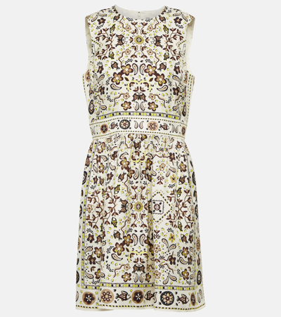Tory Burch Printed Silk Dress In Ivory Pisces