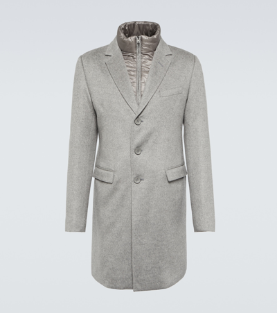 Herno Convertible Cashmere Coat In Grey