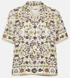 Tory Burch Printed Silk Bowling Shirt In Multicoloured