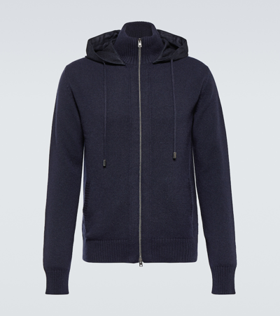 Herno Cashmere Zip-up Sweater In Blue