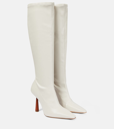Gia Borghini Rosie 8 Faux Leather Knee-high Boots In Beige