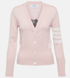 THOM BROWNE 4-BAR INTARSIA CASHMERE CARDIGAN