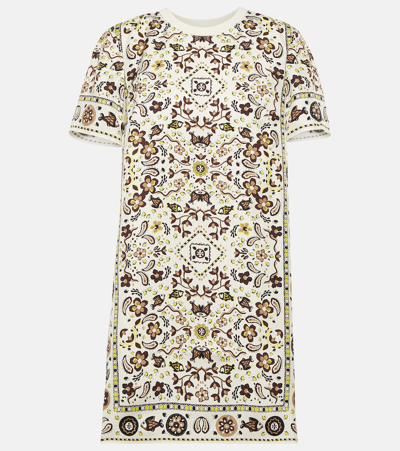 Tory Burch Printed Silk And Cotton Minidress In Multicoloured