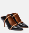 Malone Souliers Pointed Thin Belt Muller High Heels In Black