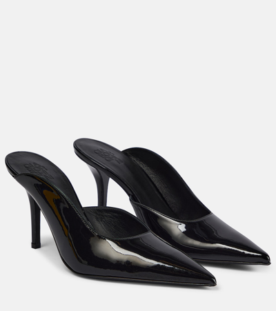 Gia Borghini Abella Patent Leather Mules In Black