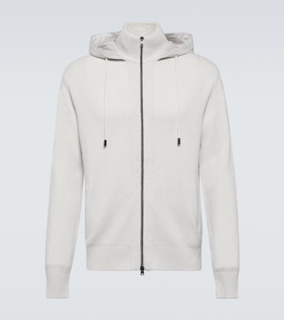 Herno Cashmere Zip-up Jumper In White