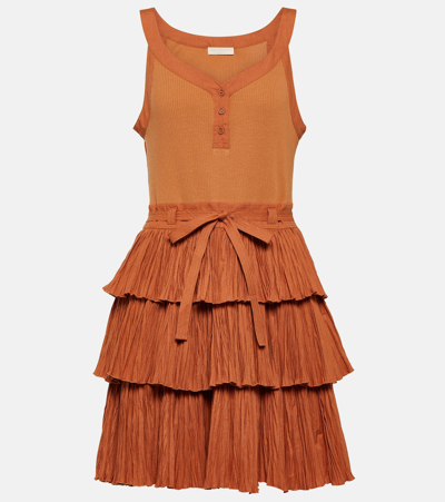 Ulla Johnson Tiered Minidress In Brown