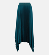 Joseph Ade Pleated Handkerchief Crepe Midi Skirt In Blue