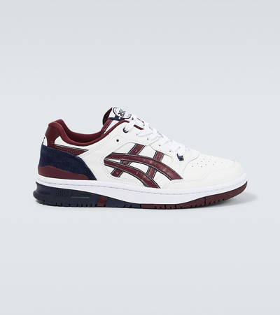 Asics Ex89 Leather Sneakers In White/port Royal