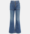 Ulla Johnson Lou Button Fly High-waisted Flared Jeans In Blue