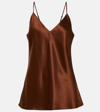 Joseph Clea Silk Satin Camisole In Brown