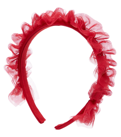 Il Gufo Kids' Tulle Headband In Red