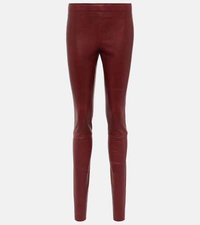 Stouls Carolyn Leather Leggings In Red