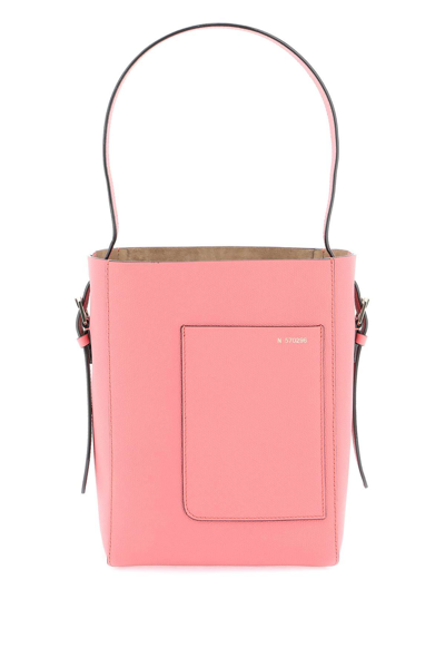 Valextra Leather Bucket Bag In Pink