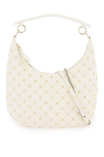 VALENTINO GARAVANI SMALL LEATHER 'ROCKSTUD SPIKE' HOBO BAG