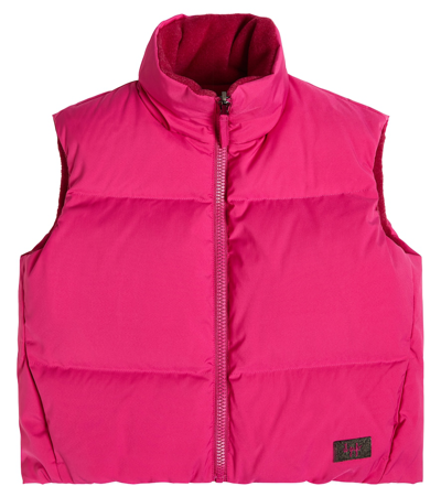 Il Gufo Kids' Padded Goose Feather Waistcoat In Pink