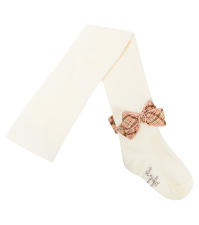 Il Gufo Baby Embellished Cotton-blend Tights In Neutrals