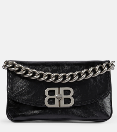 BALENCIAGA BB SOFT SMALL FLAP LEATHER SHOULDER BAG