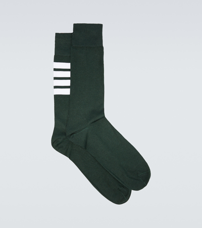 Thom Browne 4-bar Cotton-blend Socks In Green