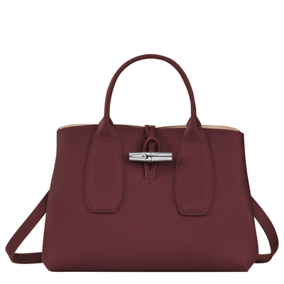 Longchamp Handbag M Roseau In Plum