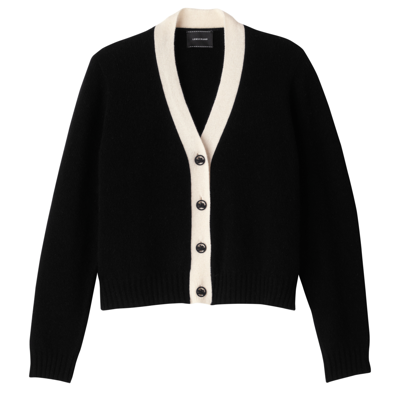 Longchamp Cardigan Fall-winter 2023 Collection In Black/ivory