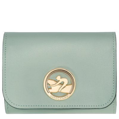 Longchamp Portefeuille Box-trot In Green-gray