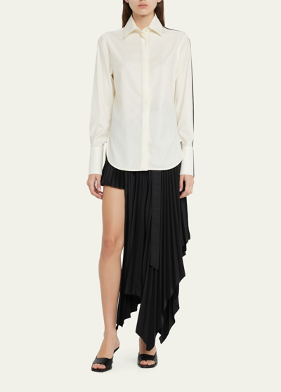 Peter Do Sliced Pleated Handkerchief Wrap Skirt In Black