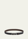 Ferragamo Gancio Double Loop Belt In Nero