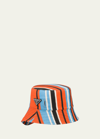 Prada Striped Triangle Logo Bucket Hat In F0049 Arancio