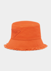 Prada Drill Bucket Hat In F0049 Arancio