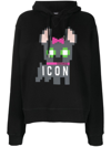 Dsquared2 Icon Hilde Cotton Hoodie In Black