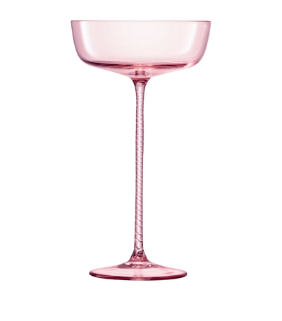 Lsa International Set Of 2 Champagne Theatre Champagne Saucers (190ml) In Pink