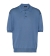 Prada Silk Polo Shirt In Blue