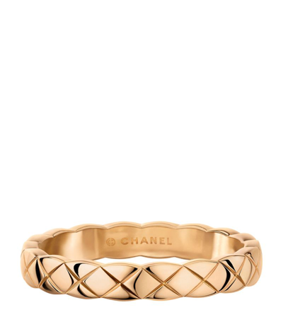 Pre-owned Chanel Beige Gold Coco Crush Ring