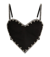 AREA NYC EMBELLISHED-TRIM HEART TOP