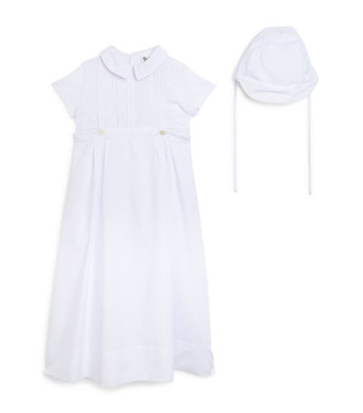 Sarah Louise Ceremonial Dress And Bonnet Set (3-18 Months) In White