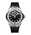 HUBLOT STAINLESS STEEL AND DIAMOND BIG BANG ONE CLICK WATCH 33MM