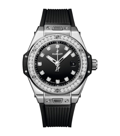 Hublot Stainless Steel And Diamond Big Bang One Click Watch 33mm In Black