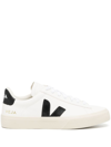 Veja Campo White And Black Low Top Sneakers In Vegan Leather Unisex In White