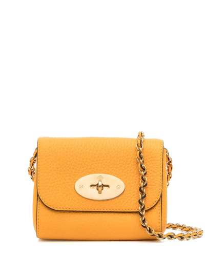Mulberry Mini Lily Leather Crossbody Bag In Orange