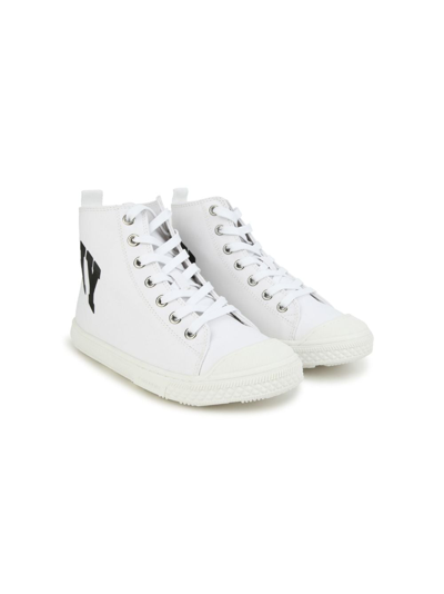 Givenchy Kids' Logo-print High-top Sneakers In White
