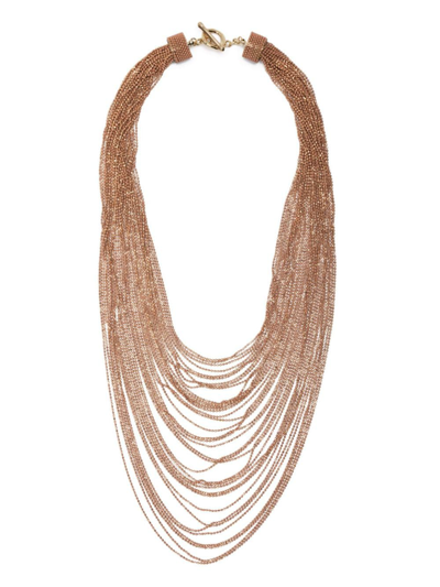 Fabiana Filippi Multi-chain Bead Necklace In Pink