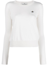 Vivienne Westwood Orb-embroidered Crew Neck Jumper In Beige