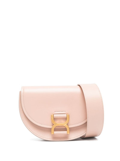 Chloé Mini Marcie Leather Shoulder Bag In Pink